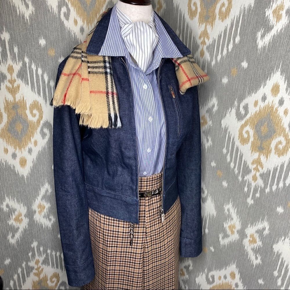 Ralph Lauren Dark Indigo Wash Raw Denim Workwear Zippered Jacket - Picture 8 of 16